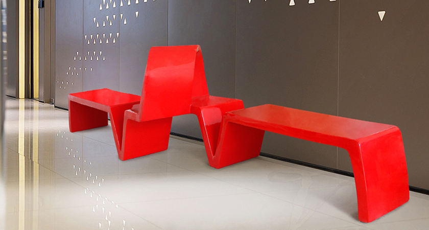 玻璃钢异形飘带休闲长椅户外公园广场休息长凳